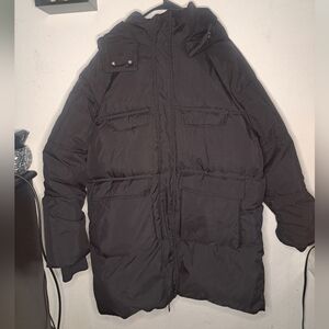 Go.GG Womens Puffer Parka Jacket  Size: 14 (Xxl) Black With Double Zipper & Hood